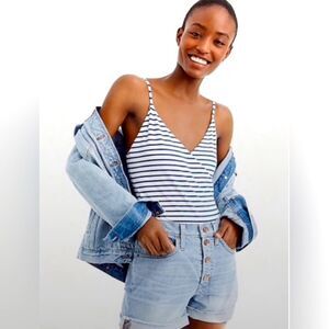 NET J Crew Nautical Stripe Body Suit Size Medium